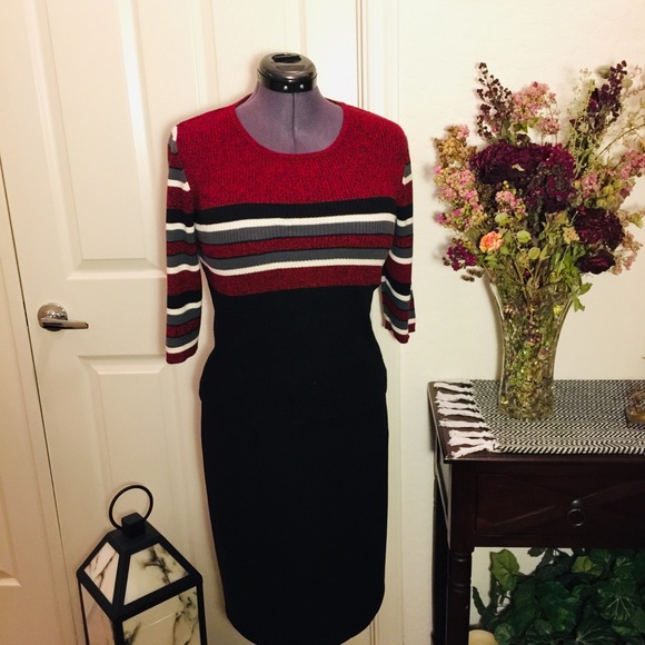 💗Dark red knit top with mid/sleeves SZ-P LG - Picture 16 of 16